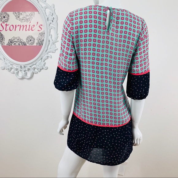 Umgee / Floral Mint Green Pink Blue Dress - Picture 5 of 6